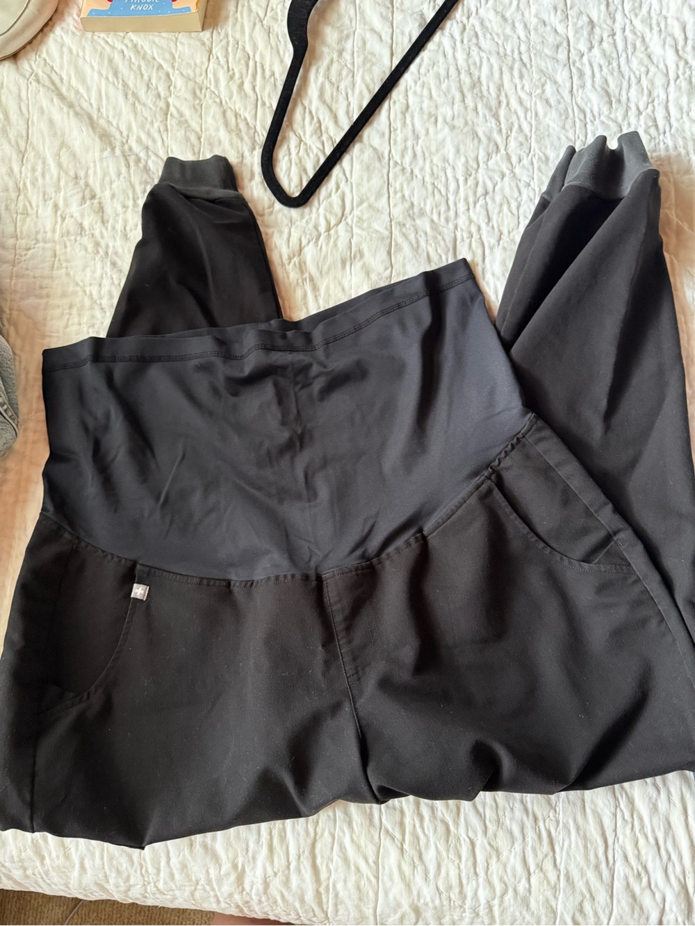 Black Maternity/Active Scrub pants with High Waist